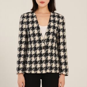 Davina Union Made Vintage Check Blazer Mohair Wool* Blend Size M/L